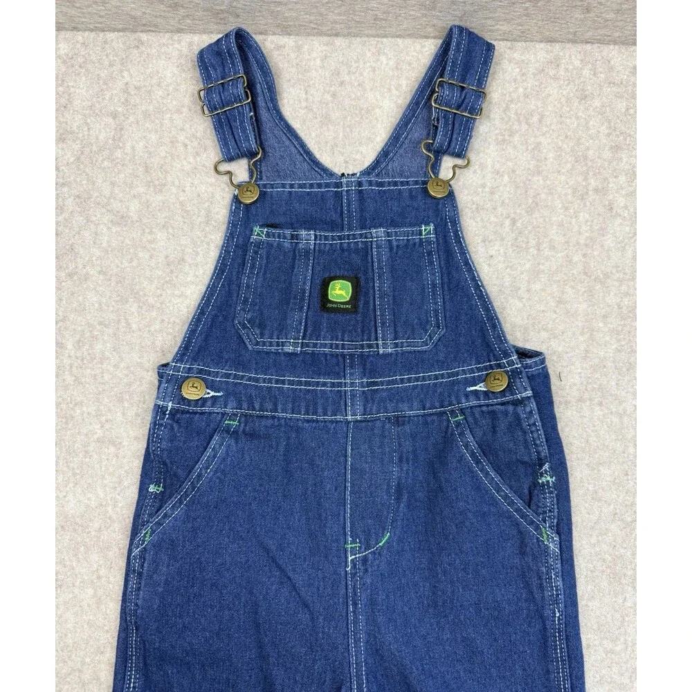John Deere Overalls Boys Size 4T Denim Jean Farm Tractor 100% Cotton
